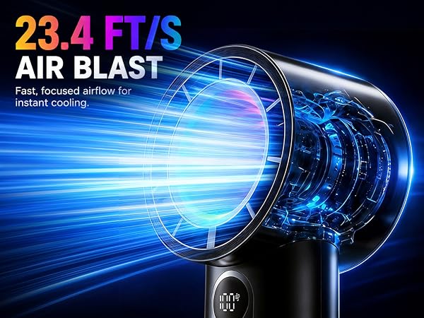 SOTHING Portable Handheld Fan with Dynamic RGB Light