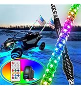 Nilight 2PCS 6FT Spiral RGB Led Whip Light with Spring Base Chasing Light RF Remote Control Light...