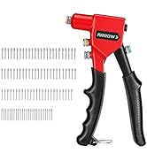 Arrow Hand Riveter Kit, RT187M Professional Pop Rivet Gun with 3/32", 1/8", 5/32", 3/16" 100 Piec...