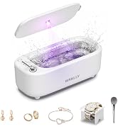 WRKLLY Ultrasonic Jewelry Cleaner, 50KHz 14oz Professional Ultrasonic Cleaner Machine with 4 Time...