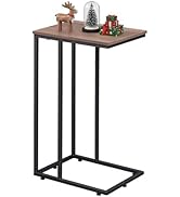 WLIVE C Shaped End Table, Small Side Tables for Sofa and Bed, Couch Table That Slides Under for L...
