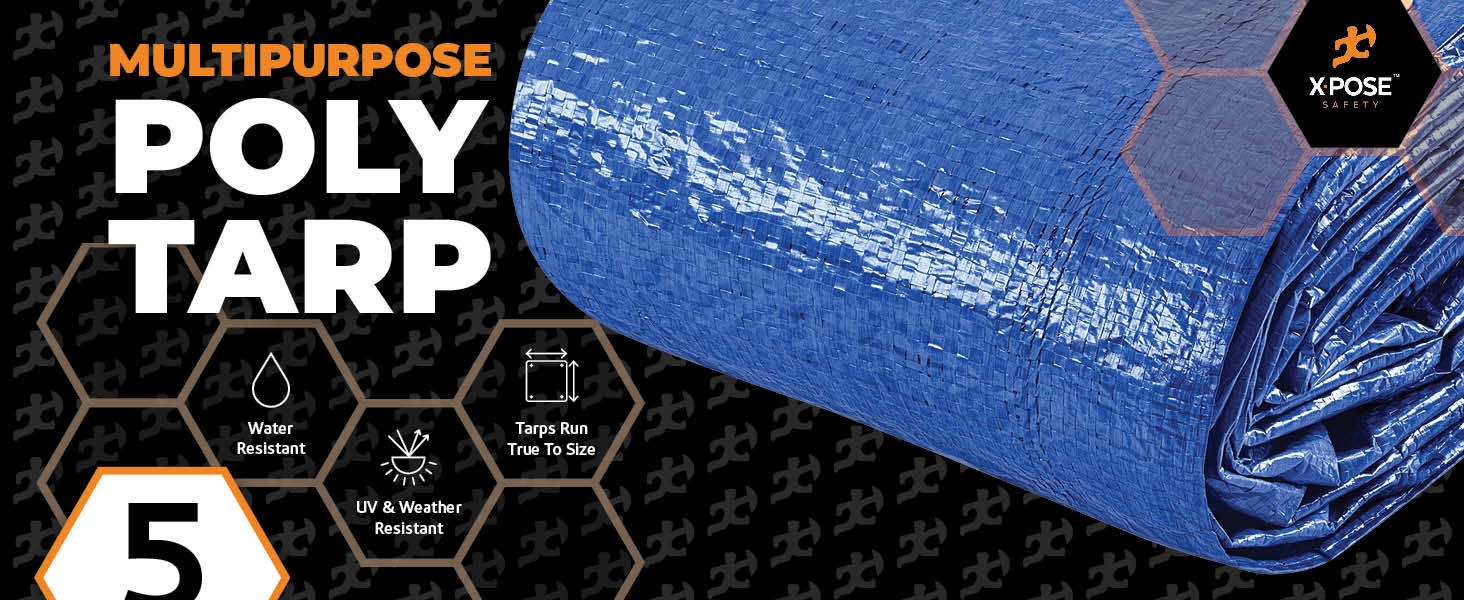 Xpose Safety multipurpose poly tarp protective cover durable waterproof weather proof 5 mil thick