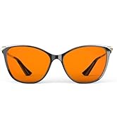 Bloomoak Cat-Eye Blue-Light Glasses | 99% Filter Amber Lens |Oversized frames Make you Look Young...