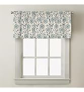 Horaldaily Kitchen Valance Window Curtain 54×18 inch, Paisley Window Treatment Short Topper Curta...