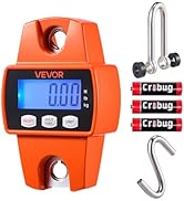 VEVOR Digital Crane Scale, 660 lbs/300 kg, Industrial Heavy Duty Hanging Scale with Cast Aluminum...