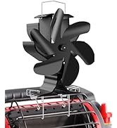 HIDALIFE Wood Stove Fan Heat Powered, Fireplace 6 Blades Fan with Bracket Compatible for Buddy He...