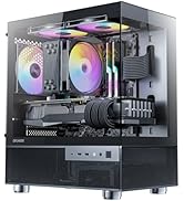 Okinos Aqua 3, Micro ATX Case, MATX PC Case with 3 X 120mm ARGB Fan Pre-Installed, Panoramic View...