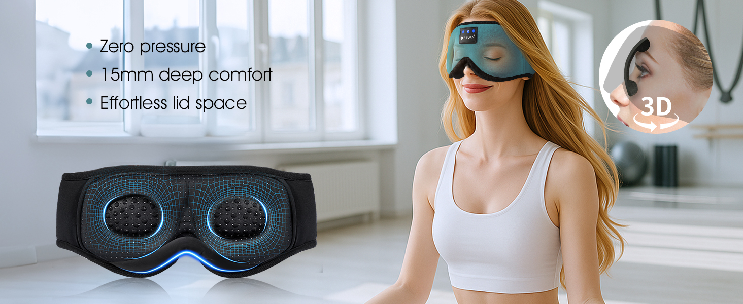 Sleep Headphones Mask Bluetooth 3D Music Eye
