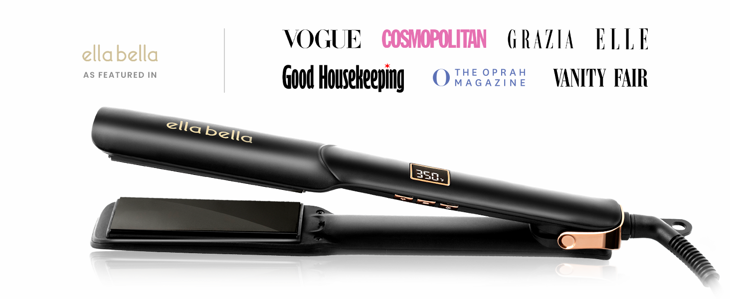 ELLA BELLA Ceramic Flat Iron Hair Straightener Professional Straightening Iron Digital Display
