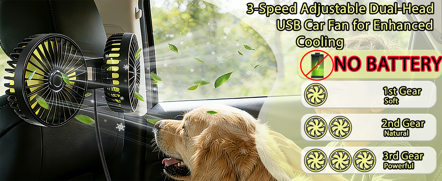 dual fan for car backseat