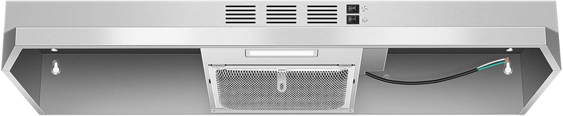 36 Inch Range Hood,Under Cabinet Range Hood 36 Inch in Stainless,Ductless Range Hood with Carbon Sponge Filter,230 CFM Stove Hood with 2-Speed Fan,Hard Wired Kitchen Exhaust Hood