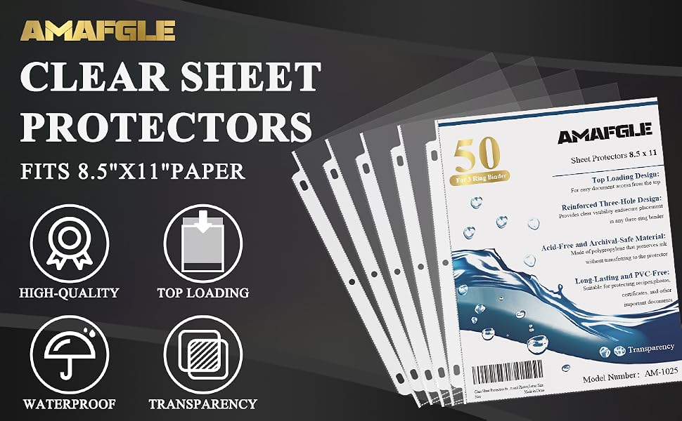 clear sheet protectors for 3 ring binder
