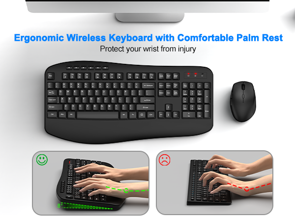 ergonomic keyboard with palm rest