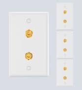 VCE Speaker Wall Plate 2 Port, 4 Pack