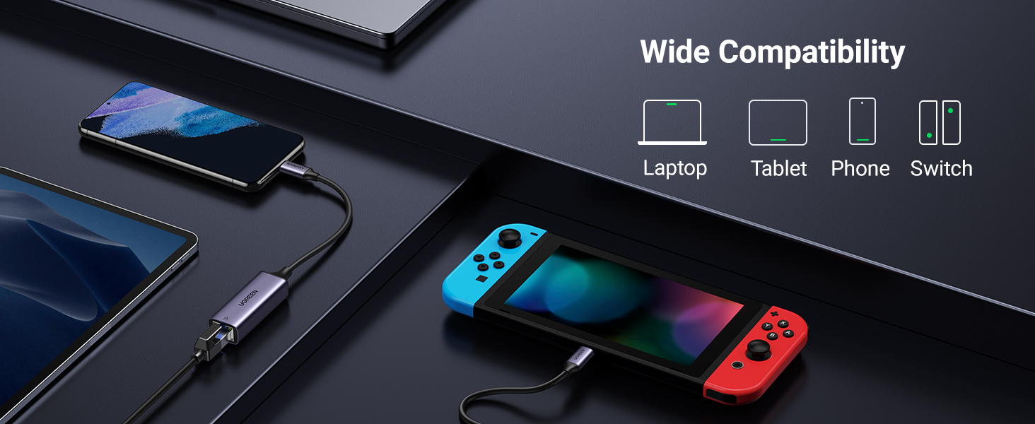 usb c to ethernet adapter usb-c type c chromebook windows macOS chrome OS linux switch USB 3.1