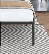 Lutown-Teen 20 Inch King Bed Frame with Rounded Corner Legs, Sturdy Mattress Foundation, Heavy Du...