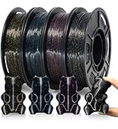 YOUSU Galaxy Black TPU Filament 1.75mm Bundle, 95A (42D) Flexible 3D Printer Filament, Galaxy Gli...