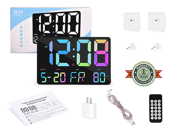 digital alarm clock wall