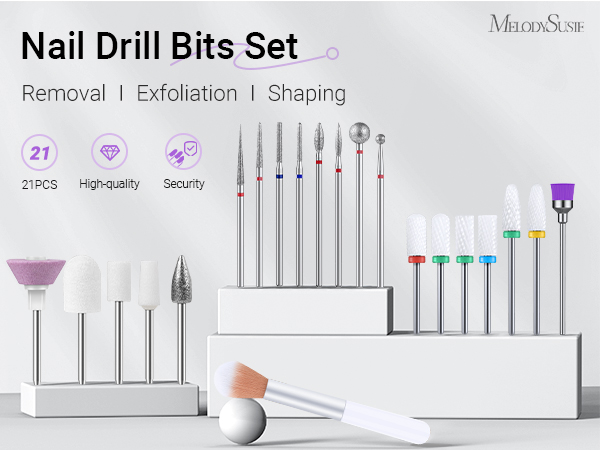 21pcs Nail Drill Bit Set