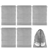 COIDEA Shoe Bags for Travel, 5 Pcs Large Gray Travel Shoe Bags for Packing, Non-Woven Drawstring ...