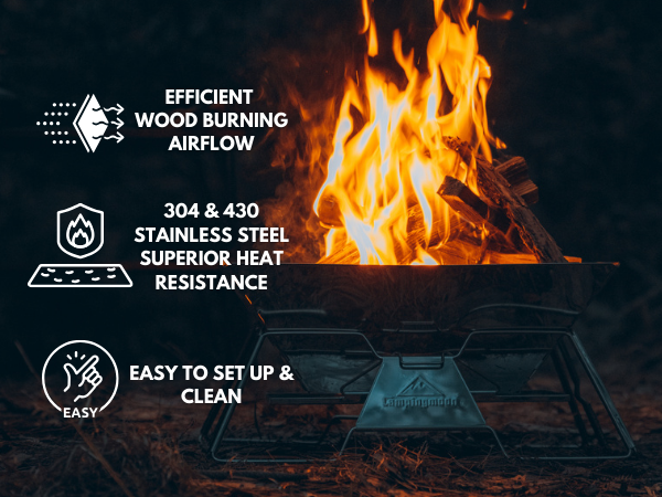 Collapsable fire pit campfire