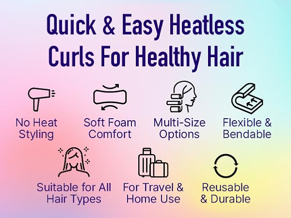 red by kiss flexi rods bouncy heatless curl wave overnight no heat flexible hair curler foam no slip