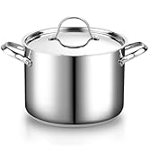 Cooks Standard 18/10 Stainless Steel Stockpot 8-Quart, Classic Deep Cooking Pot Canning Cookware ...