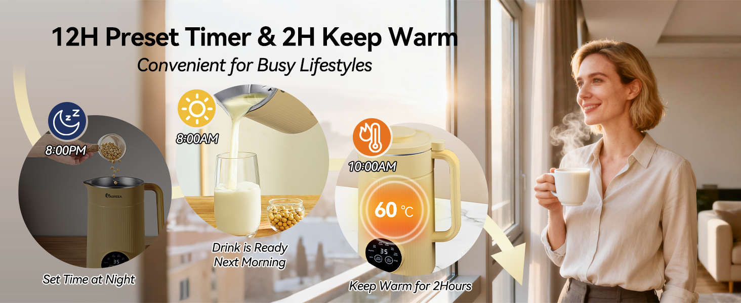 12H preset timer&amp;amp;amp;amp;2H keep warm