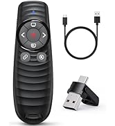 Presentation Clicker Wireless, 2-in-1 USB/Type C Rechargeable Presenter Remote Control for PowerP...