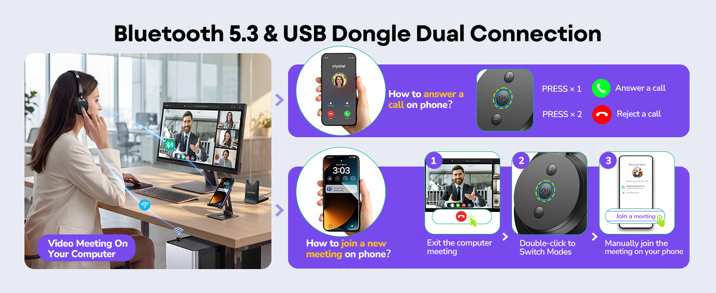 wireless headset with mic