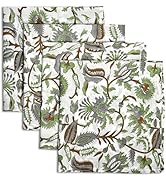 CPC Cloth Napkins Set of 4 Cotton Printed Dinner Hand Print Napkins I Wedding Cocktail Cloth Flor...