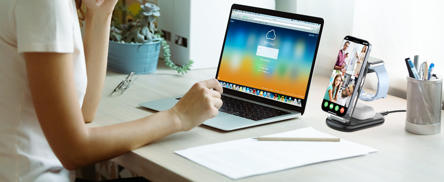 phone and watch charger station for iphone