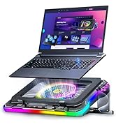 AICHESON Gaming Laptop Cooling Pad with Full RGB Lights, Powerful Cooler Fan Stand for 15-19 inch...