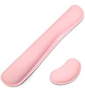 BamLue Upgrade Cleanable PU Leather Keyboard Wrist Rest, Gel Mouse Wrist Pillow Pad Set for Easy ...