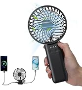 HandFan Upgraded 5200mAh Portable Handheld Fan with Lanyard, 5 Speeds Strong Airflow Hand Fan [27...