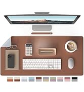 RENMTURE Double-Sided Two-Tone Faux Leather Desk mat Desktop Organization and Accessories Home an...