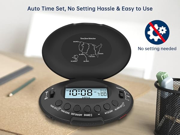 self setting alarm clock