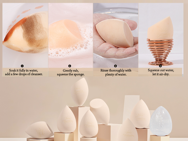 Real Perfection Makeup Sponge Set Blender Sponges Beauty Blenders Beauty Sponges Beige