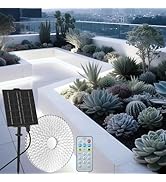 Gaoxun 32.8ft Solar LED Strip Lights Outdoor, 640 LED, Cool White Flexible Rope Light with Remote...