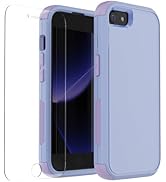 for iPhone SE 2022(3rd Gen)/2020 (2nd Gen)/iPhone 7/8 Case with Screen Protector 3 in 1 Heavy Dut...