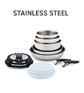T-fal Ingenio Expertise Stainless Steel Cookware Set 13 Piece, Induction, Stackable Cookware, Pot...