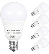 FAGUANGAO E17 Intermediate Base LED G14 Bulbs, 6W 60W Equivalent, 5000K Daylight, 600LM,Globe Lig...