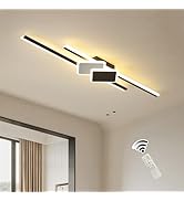 Qcyuui Dimmable LED Ceiling Lights Modern Acrylic Linear LED Ceiling Lamp Semi Flush Mount Wrapar...