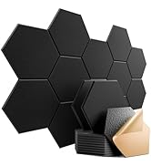 Dailycooper 12 Pack Self-Adhesive Acoustic Panels 12" X 10" X 0.4" - Sound Proof Foam Panels with...