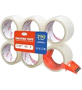 WINSUFIRE Heavy Duty Packing Tape for Shipping, Moving, Scotch Tape,Total 390Y, 1.88 inch x 65 Ya...