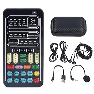 Audio Mixer, I9 Voice Changer Set Live Sound Card for Live Streaming
