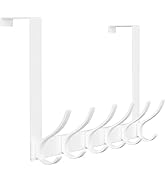 Peasulin Large Over The Door Hooks, Sturdy Door Hanger with 12 Hooks, Door Towel Rack for Bathroo...