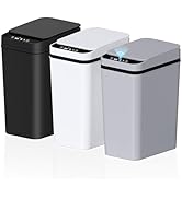 jinligogo 3Pack Bathroom Small Trash Can with Lid, 2.2 Gallon Touchless Automatic Garbage Can Sli...