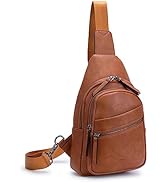 Alldaily Large Sling Bag for Women Crossbody Purse Leather Fashionable Trendy Chest Bag for Trave...