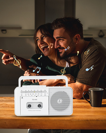 White Boombox cassette player